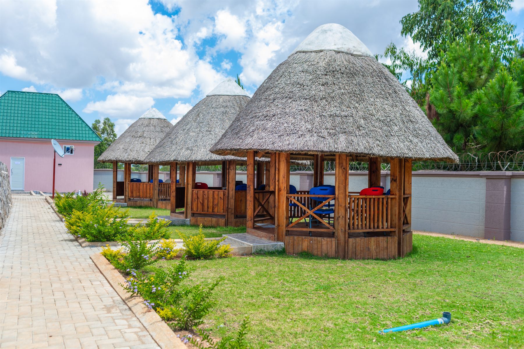 Traditional outdoor seating area at ATM Comfort Zone